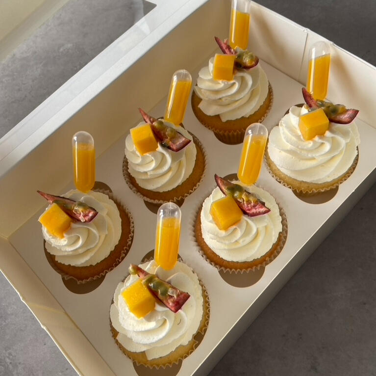 Plateau de cupcakes mangue-passion